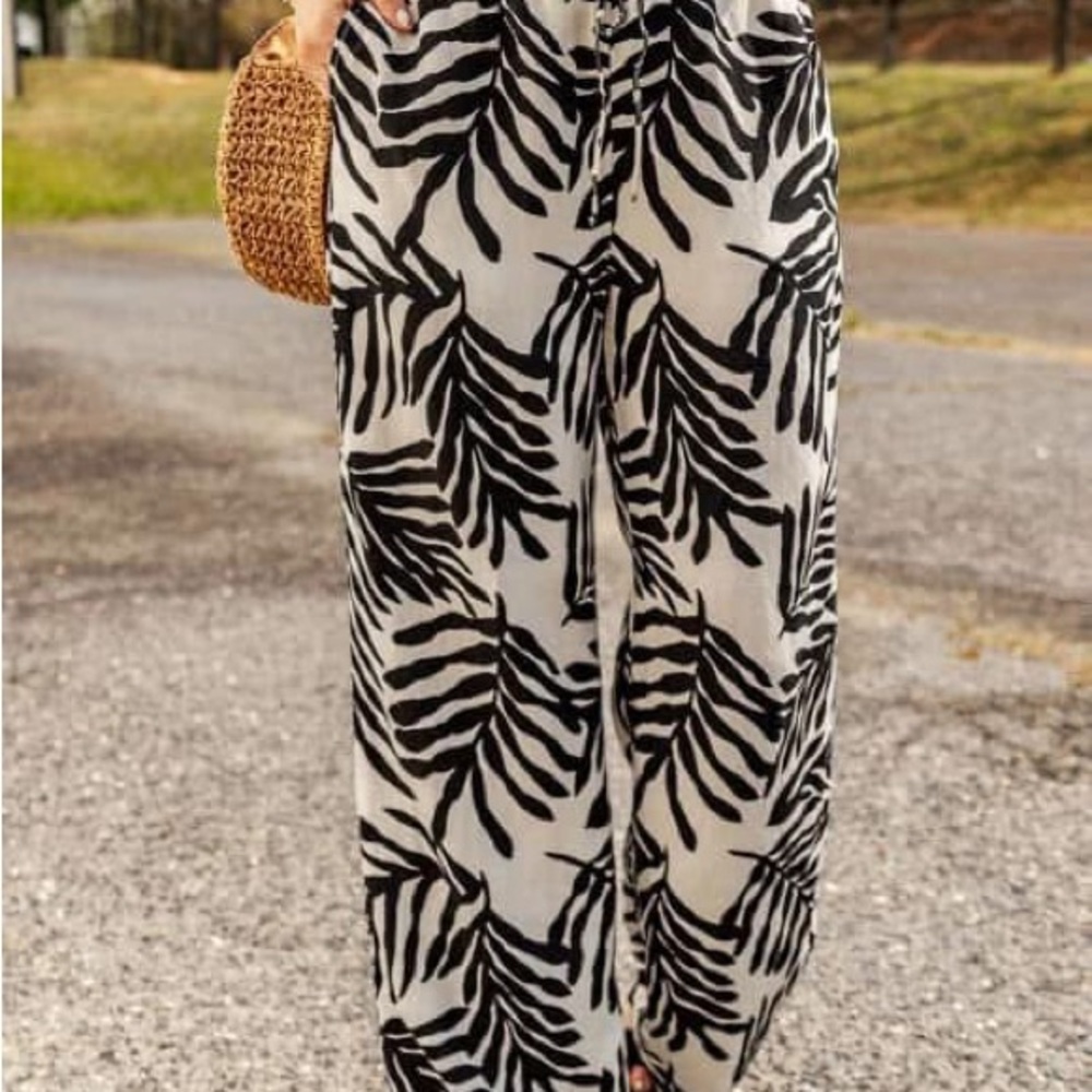 Tropical wide leg pants